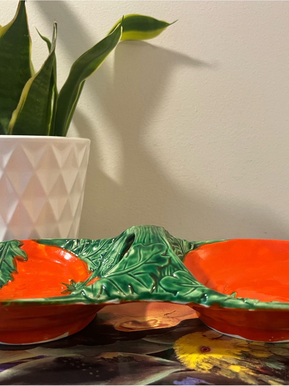 Vintage Ceramic Tomato Themed Double Serving Dish